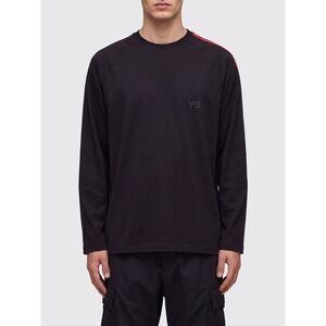 Y-3 Men Relaxed Fit Long-Sleeved Cotton T-Shirt Y-3 With Tone-On-Tone Logo